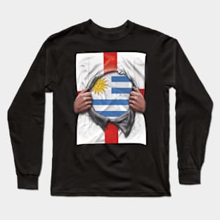 Uruguay Flag English Flag Ripped - Gift for Uraguyan From Uruguay Long Sleeve T-Shirt